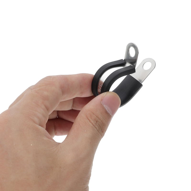 304 Stainless Steel Tube Clamps Assortment Kit 52pcs with Rubber Cushion for Pipe and Cable Securing - Image 4
