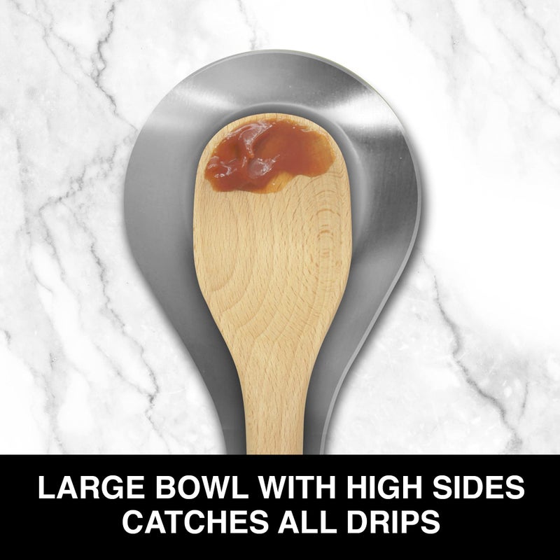 Oggi Stainless Steel Spoon Rest- Long Handle Holds Kitchen Utensils In Place  Great Spoon Rest For Kitchen Counter  Stove Top  Or Coffee Station; Kitchen Accessories  Utensil Rest  Stainless - Image 4