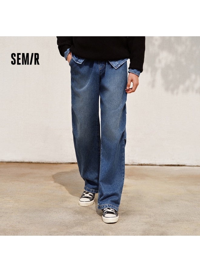 Semir Senrou Jeans | Men's Loose Wide-leg Pants, 2025 Winter American Paratrooper Pants, Retro Style, 109725124104 - Image 1