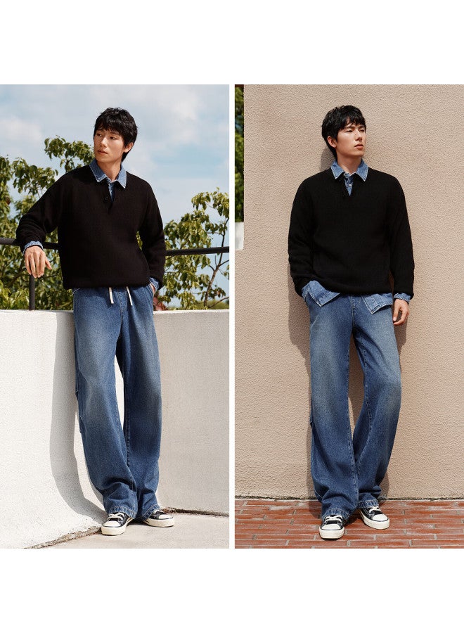 Semir Senrou Jeans | Men's Loose Wide-leg Pants, 2025 Winter American Paratrooper Pants, Retro Style, 109725124104 - Image 3