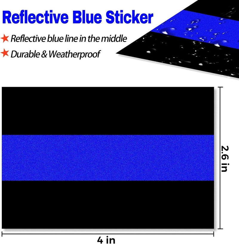 CREATRILL 3 Pack Reflective Police Thin Blue Line Bumper Decal Stickers - Image 2