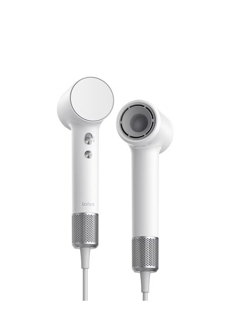 لايفن مجفف شعر أيوني صغير عالي السرعة لايفن – أبيض، خفيف الوزن، منخفض الضوضاء، مدمج، مع فوهة مغناطيسية وحقيبة سفر—للمنزل والسفر - Image 1