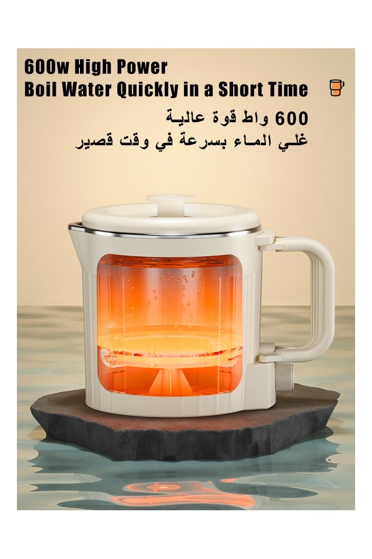 Kawu Foldable Small Electric Kettle, 800ml Portable Tea Kettle Mini Electric Teapot Small Water Boiler with storage bag, 304 Stainless Steel, Auto Shut Off, for Travel, Camping, RV, Home - Image 3