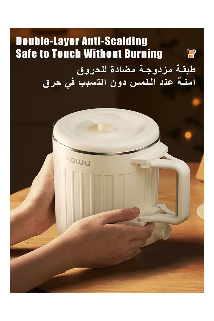 Kawu Foldable Small Electric Kettle, 800ml Portable Tea Kettle Mini Electric Teapot Small Water Boiler with storage bag, 304 Stainless Steel, Auto Shut Off, for Travel, Camping, RV, Home - Image 4