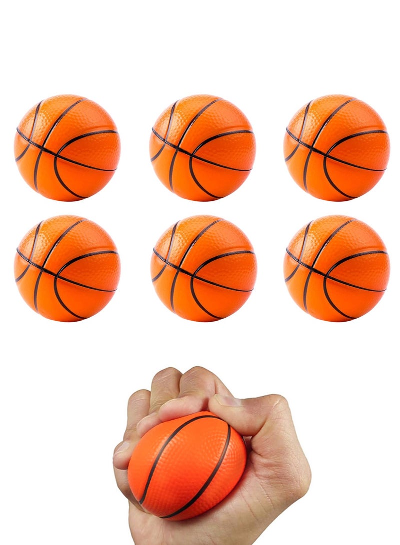 6PCS Mini Basketball Stress Balls,6cm Mini Basketballs for Kids,Small Basketball Party Decoration,Party Favors,Small Soft Foam  - Image 1