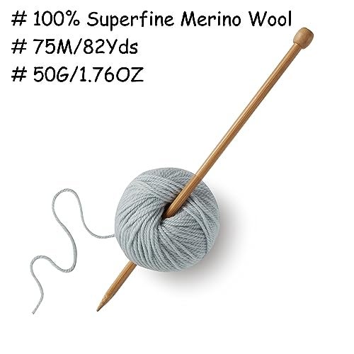 Gisimo 100% Merino Wool Yarn 3-Ply Luxurious and Soft Yarn for Hand Knitting & Crocheting (Water Blue, 3Balls) - Image 3