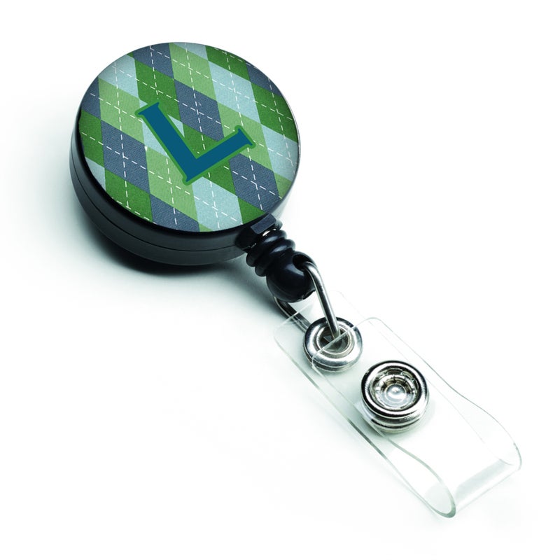 ""Caroline's Treasures Monogram  Initial L Blue Argoyle Retractable Badge Reel  Multicolor (CJ1020-LBR)""