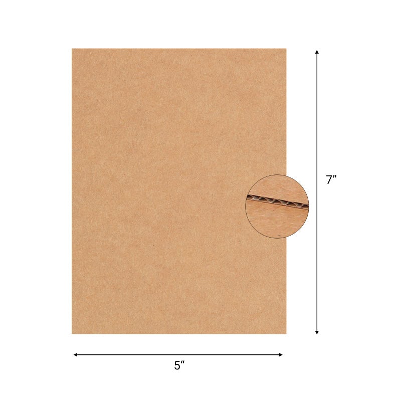 zmybcpack 200 Pack Corrugated Cardboard Sheets 5x7 inch, Corrugated Cardboard Filler Insert Sheet Pads for Packing, Mailing, Crafts - Image 2