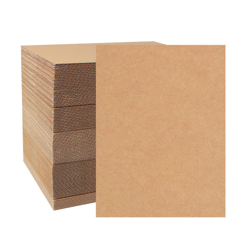 zmybcpack 200 Pack Corrugated Cardboard Sheets 5x7 inch, Corrugated Cardboard Filler Insert Sheet Pads for Packing, Mailing, Crafts - Image 1