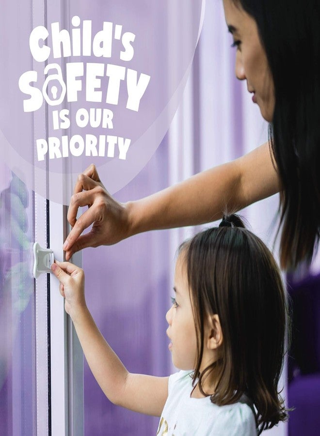 PD GROW Baby Sliding Door Locks Keyless Child Safety Locks for Patio,Closet,Shower Sliding Doors,Shutters (White, Pack of-2) - Image 5