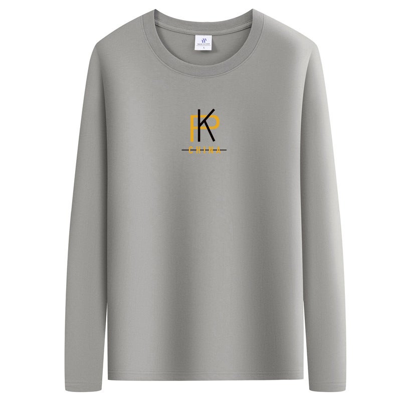 Cotton Long-Sleeved T-Shirt Men'S Spring, Thin Plus Size Loose Fashion Trendy Men'S Plus Size Fat Men'S Clothing - Image 1
