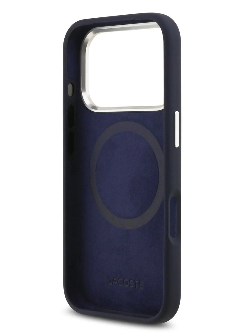 LACOSTE iPhone 17 Pro Max MagSafe Silicone Case with Metal Lacoste Logo / Back Cover / Enhanced Protection / Slim Profile Design - Navy - Image 5
