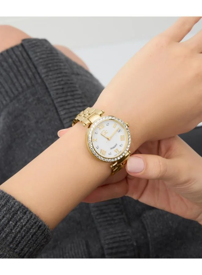 جي سي Flair Crystal Mid Size Metal Analogue Watch