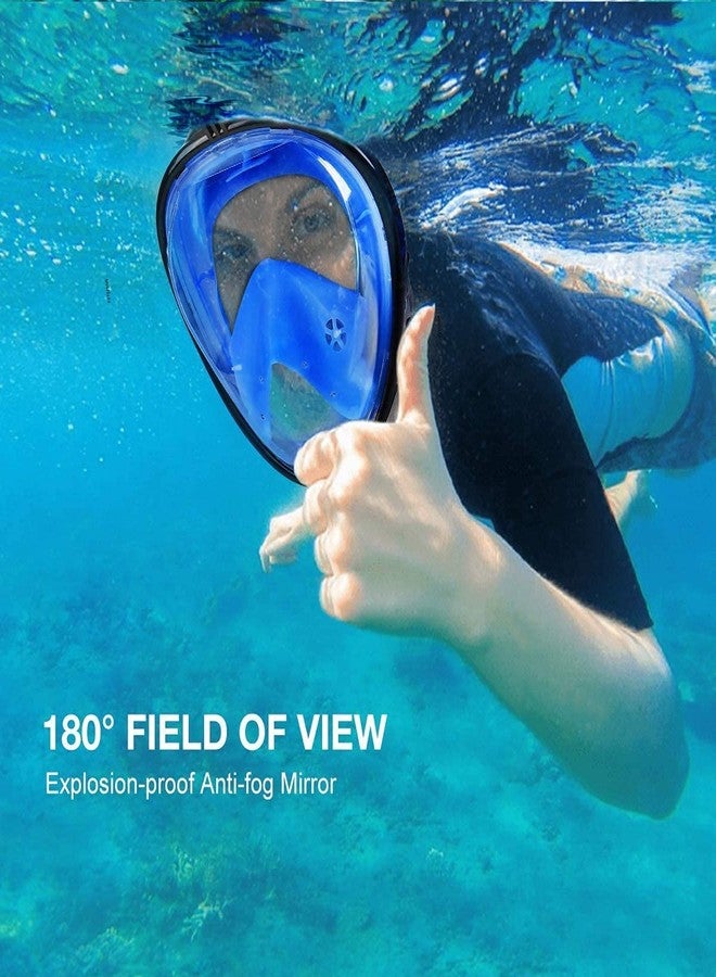 Delavala Snorkel Mask, Scuba Diving Mask for Snorkeling Diving Swimming, Easy Breath Scuba Snorkeling Gear with Silicon Mouth Piece and Easy Adjustable Strap (Blue-XL) - Image 3