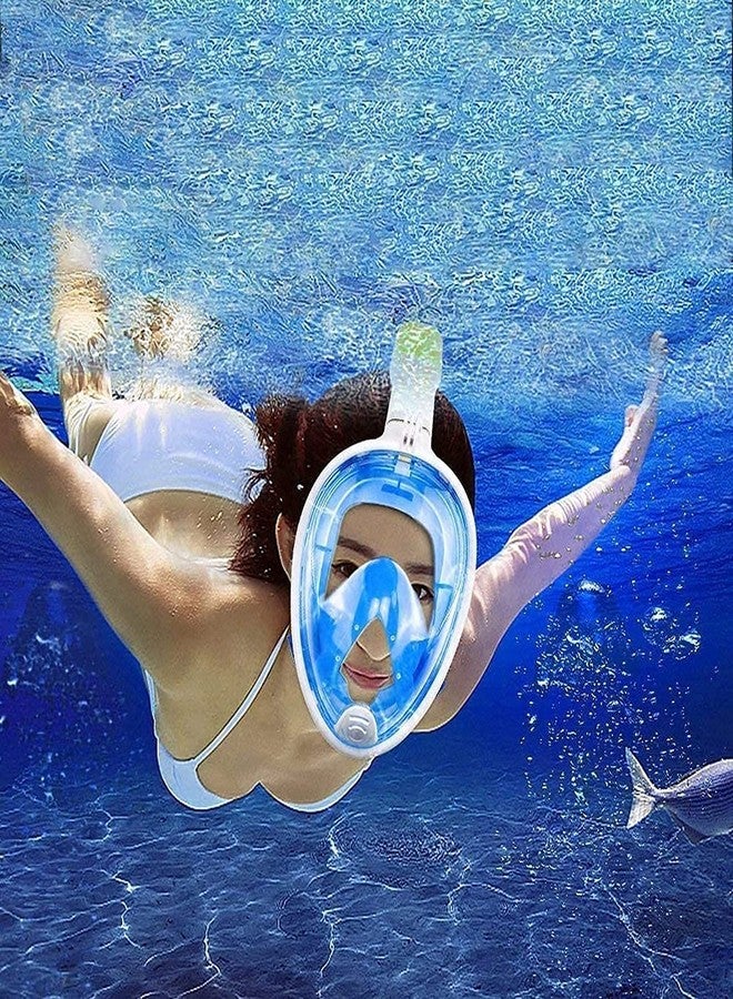 Delavala Snorkel Mask, Scuba Diving Mask for Snorkeling Diving Swimming, Easy Breath Scuba Snorkeling Gear with Silicon Mouth Piece and Easy Adjustable Strap (Blue-XL) - Image 5