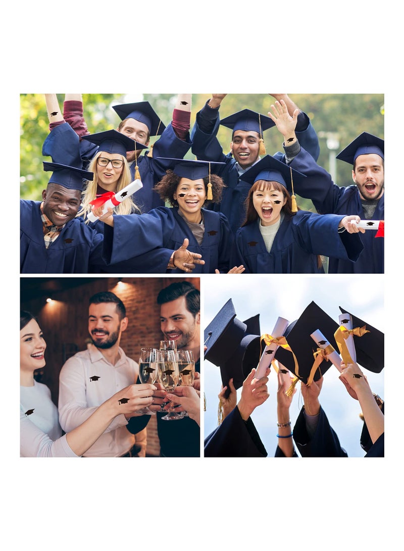 SOLARAE Black Graduation Cap Stickers, Self-Adhesive Graduation Sealing Stickers Labels Party Favor Labels, Grad Cap Stickers for 2024 Graduation Party Chocolate Envelopes Decal, 20 Sheets - Image 2