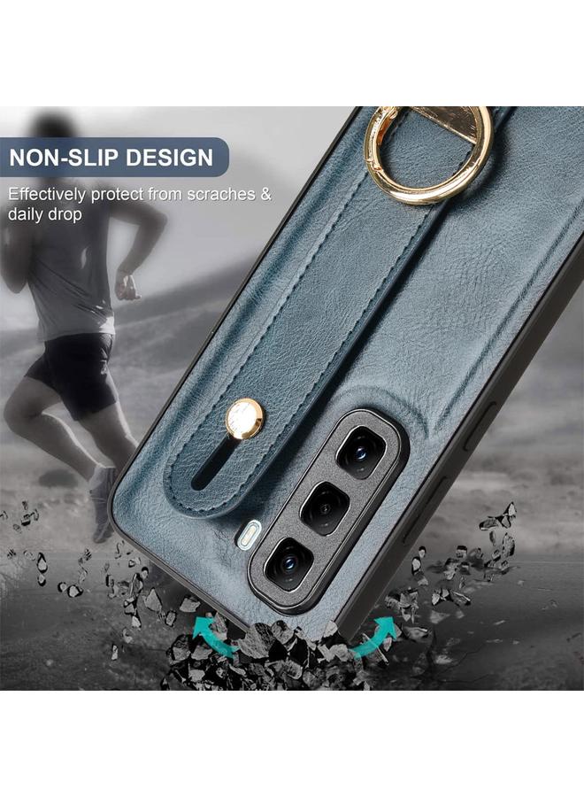 زبون جراب لهاتف Infinix Hot 50 Pro+ 4G X6880 مزود بسوار معصم وغطاء خلفي من الجلد - Image 4