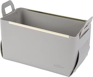 Jukkre Jukkre Foldable Storage Basket Bin Faux Leather Organizer Container Box with HandlesSmall Leather Foldable Tissue Box for Desktop or Table Entryway Table Key Wallet Watch Coin Change GREY  - Image 1