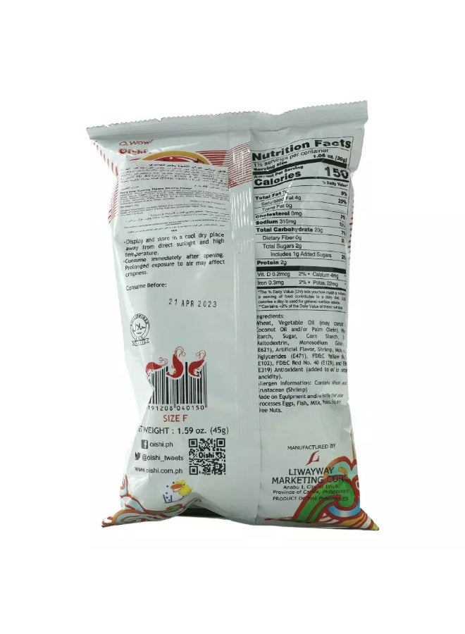 Oishi Oishi Kirei Yummy Flakes with Shrimp Flavour- 45gms - Image 2