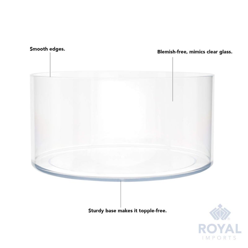 Royal Imports Royal Imports Flower Vase Acrylic Cylinder - Decorative Centerpiece for Home or Wedding - Non Breakable Plastic  8""X4"" Short Round - Clear - Image 3