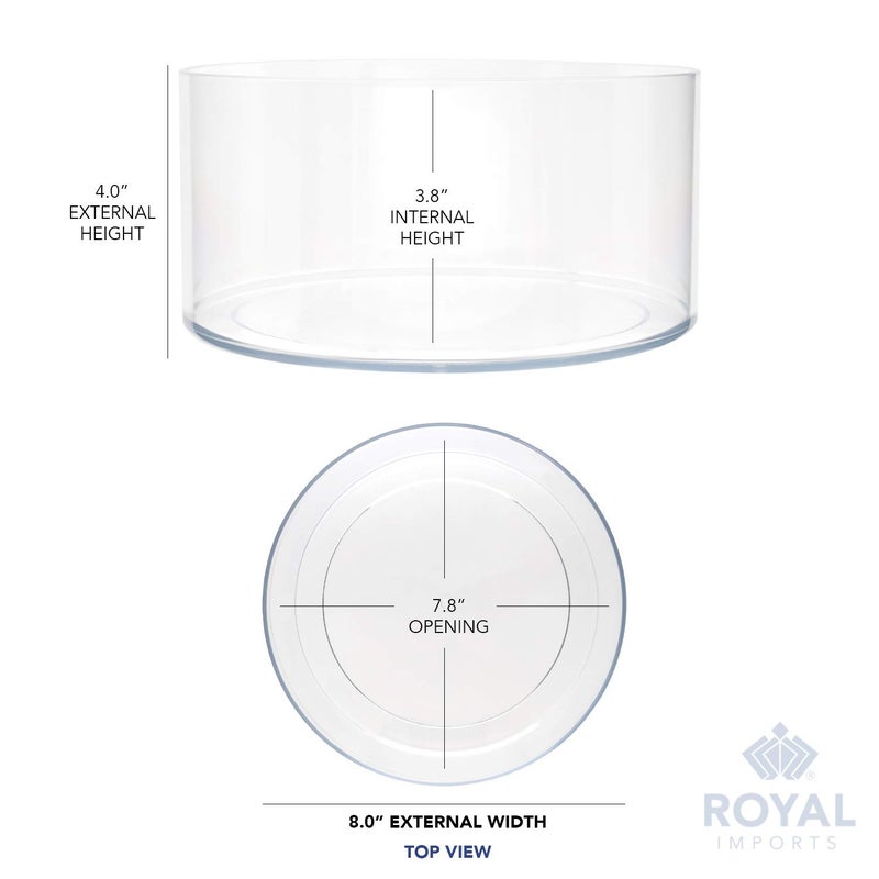 Royal Imports Royal Imports Flower Vase Acrylic Cylinder - Decorative Centerpiece for Home or Wedding - Non Breakable Plastic  8""X4"" Short Round - Clear - Image 5