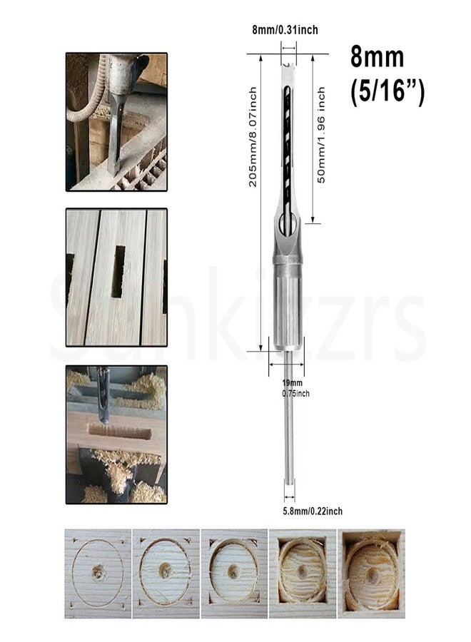 Sunkizzrs® High Speed Steel Square Hole Saw Mortising Chisel (Pack of 1) Woodworking Tool Woodworking Square Drill Bits Auger Drill Bit-Silver (8mm 5/16″) - Image 2