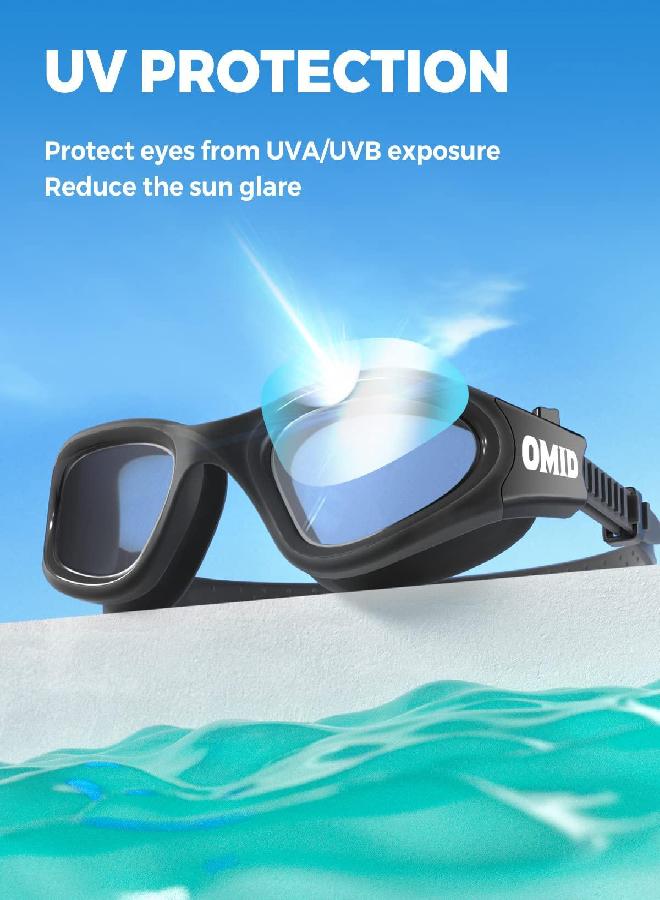 OMID Swim Goggles, Comfortable Polarized Swimming Goggles, Anti-Fog Leak Proof UV Protection Crystal Clear Vision Swim Goggles for Men Women Adult (Black Smoke) - Image 3