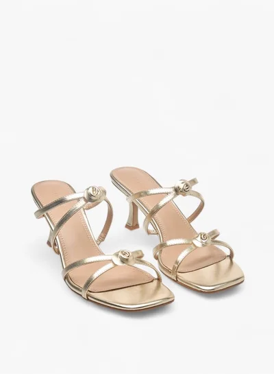 سيليست Womens Embellished Slip-On Sandals With Kitten Heels