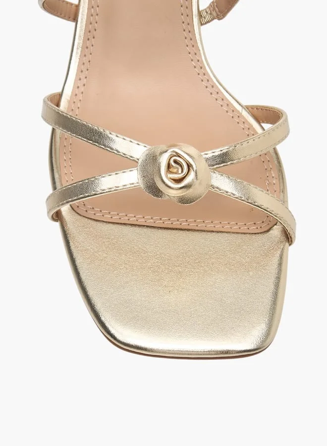 Celeste Womens Embellished Slip-On Sandals With Kitten Heels