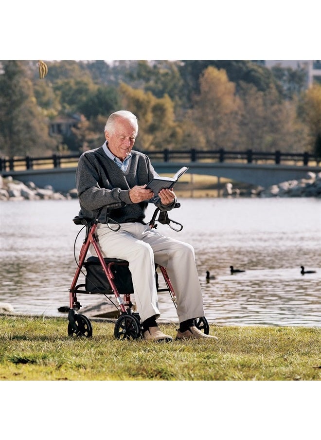 careX - Rollator Walker with Seat - Height Adjustable Adult Walker with Seat and Wheels, - Supports up to 250 lbs 1 Count (Pack of 1) - Image 1