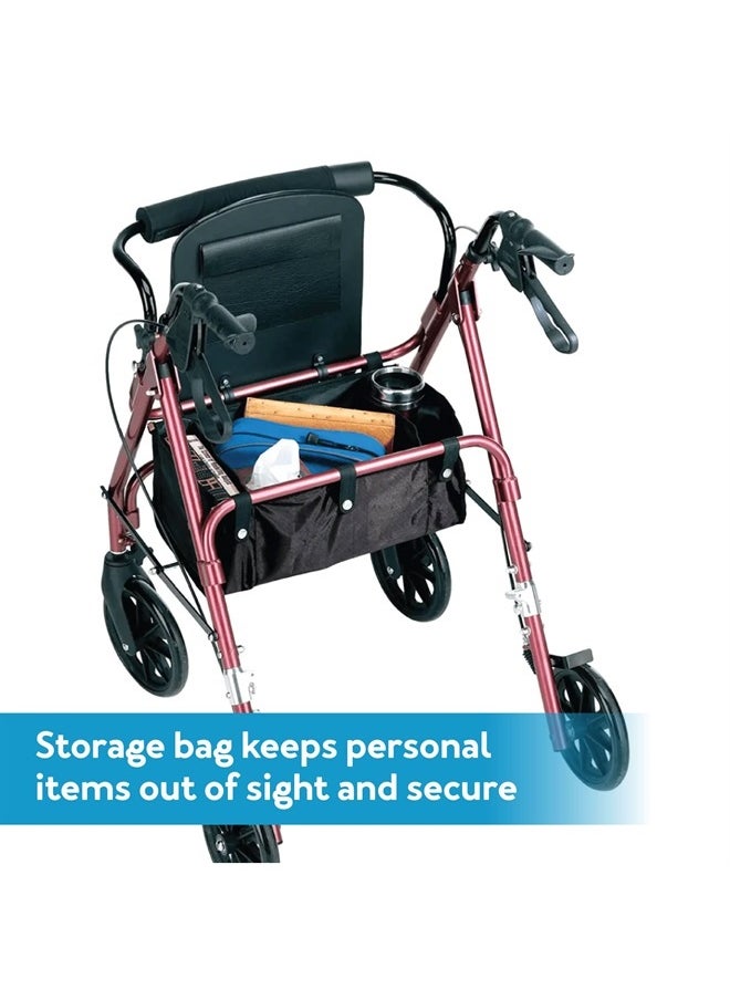 careX - Rollator Walker with Seat - Height Adjustable Adult Walker with Seat and Wheels, - Supports up to 250 lbs 1 Count (Pack of 1) - Image 1