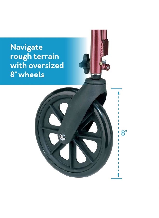 careX - Rollator Walker with Seat - Height Adjustable Adult Walker with Seat and Wheels, - Supports up to 250 lbs 1 Count (Pack of 1) - Image 1
