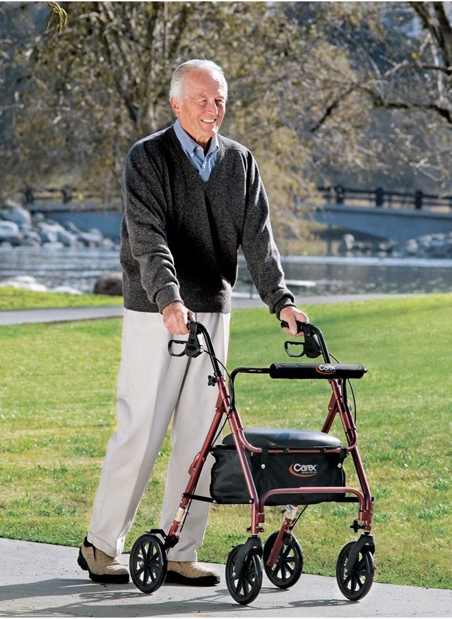 careX - Rollator Walker with Seat - Height Adjustable Adult Walker with Seat and Wheels, - Supports up to 250 lbs 1 Count (Pack of 1) - Image 1
