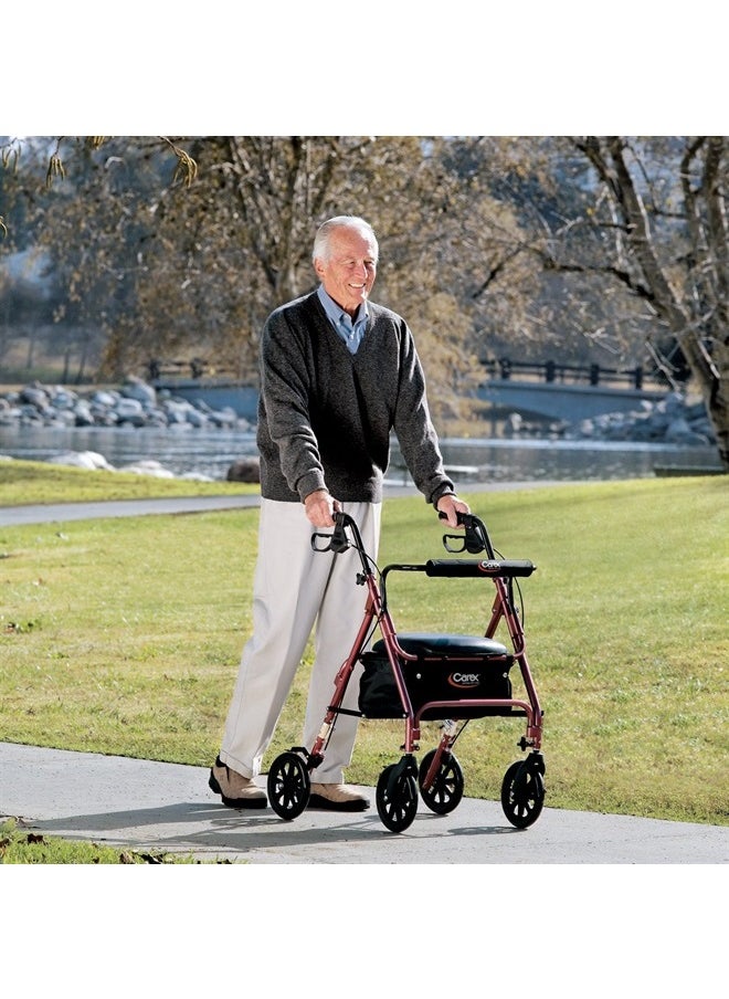 careX - Rollator Walker with Seat - Height Adjustable Adult Walker with Seat and Wheels, - Supports up to 250 lbs 1 Count (Pack of 1) - Image 1