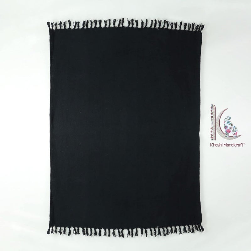 Cotton Sofa Throw 50 x 70 Inches Handmade Throw Cotton Color Black Pack of 2 RDYTH00002 - Image 3