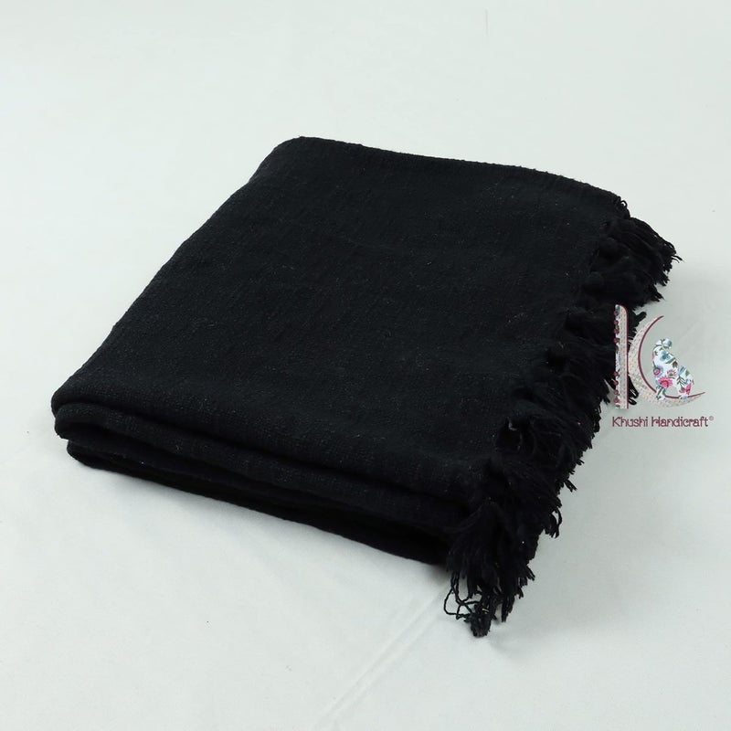 Cotton Sofa Throw 50 x 70 Inches Handmade Throw Cotton Color Black Pack of 2 RDYTH00002 - Image 2