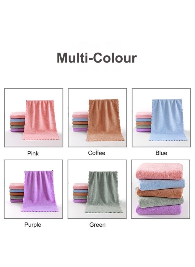 Microfiber Towels, 5 Pack, Highly Absorbent, Ultra Soft Coral Fleece, Quick Drying, Multi-Colour Bath Towels for Bathroom, Spa, Gym, 35 x 75 cm (B - 5 Pack) - Image 4