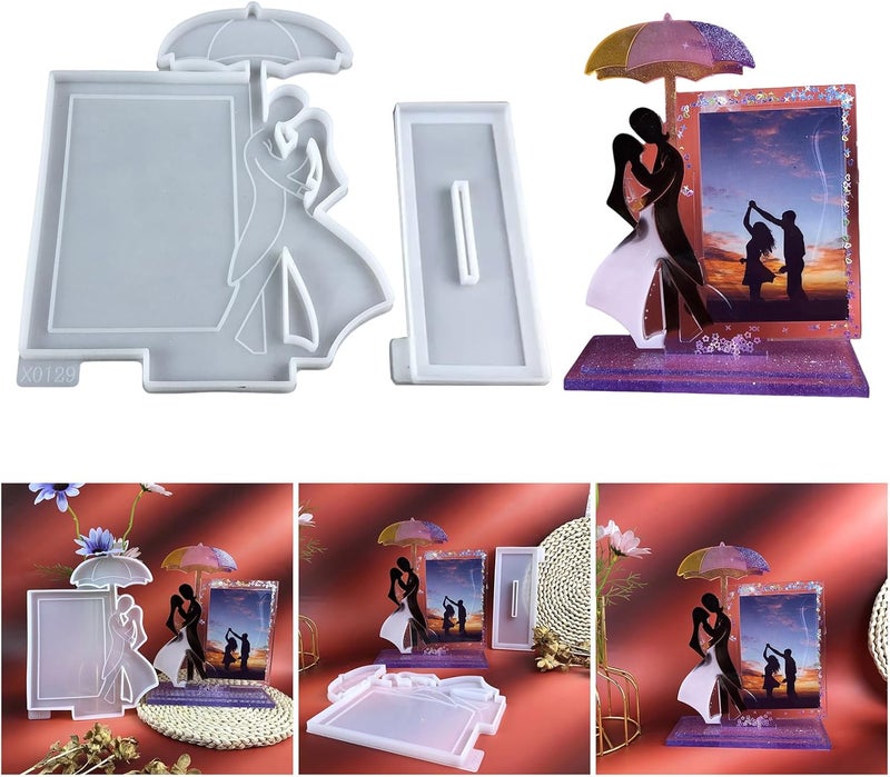 Silicone Casting Mold for Couple Shaped Frame Epoxy Resin Frames, Great for Craft Projects and Individualized Gifts Desktop Decoration Mold - Image 2