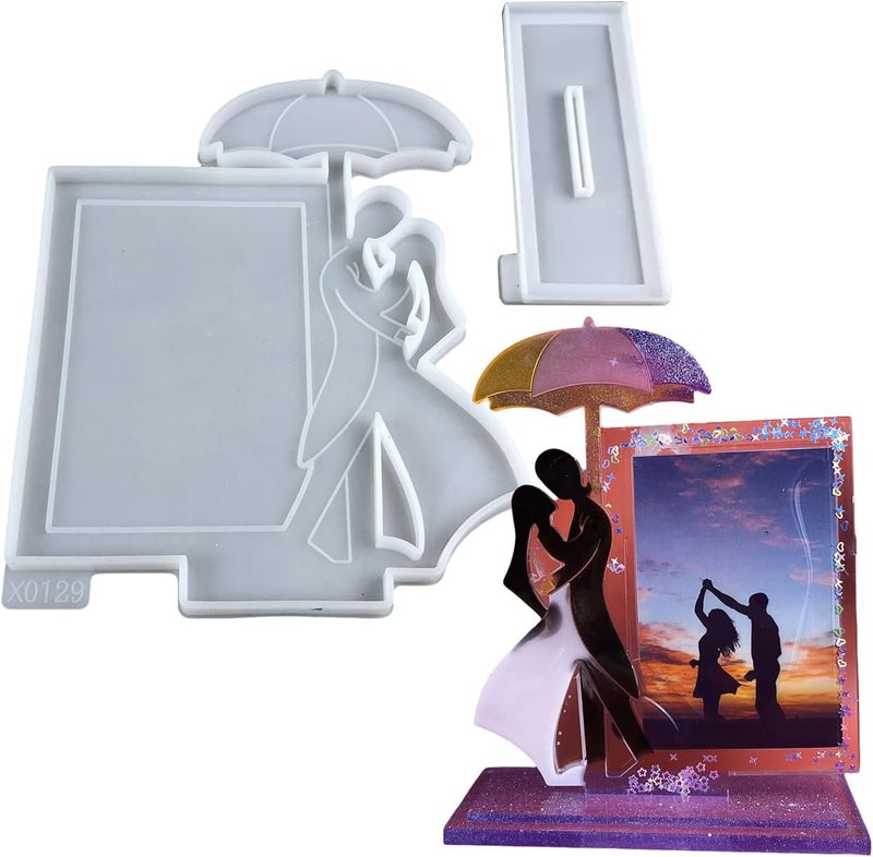 Silicone Casting Mold for Couple Shaped Frame Epoxy Resin Frames, Great for Craft Projects and Individualized Gifts Desktop Decoration Mold - Image 1