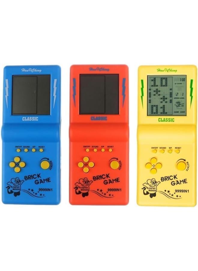 Brick Game Console, 3 PCS Large Screen Handheld Gaming Device with 23 Classic Built-in Games, Portable Retro Video Game Console for Kids and Adults, Perfect for Travel and Family Entertainmen