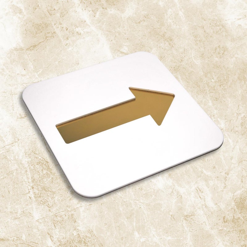 Sign Studio Premium White Gold Finish Acrylic Direction Door Sign – Easy Mount Self-Adhesive Tape Signage for Office, Hotel, Resort, Society, Business & Corporate Use - Image 1