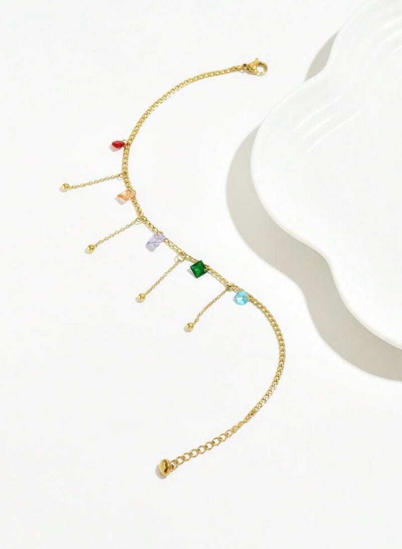 إيكوال خلخال نسائي أنيق من الاستانلس ستيل مطلي باللون الذهبي - Image 3