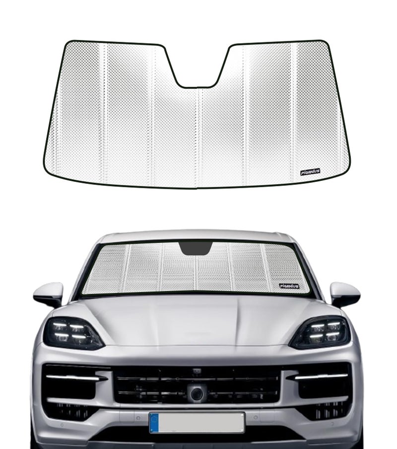 Pigenius Windshield Sun Shade for 20192024 Porsche Cayenne Front Window Sunshade with Storage Bag
