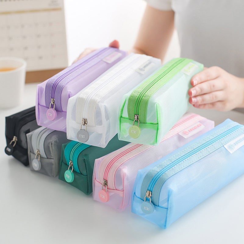 Transparent Mesh Pencil Bag Student Stationery Bag Exam Special Pencil Bag High School Entrance Examination Simple Primary School - Image 3