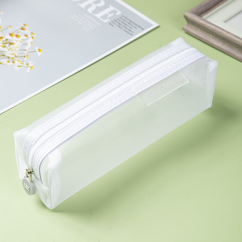 Transparent Mesh Pencil Bag Student Stationery Bag Exam Special Pencil Bag High School Entrance Examination Simple Primary School - Image 1