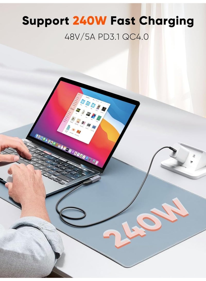 CableCreation Right Angle USB C Adapter, USB C Male to Female 90 Degree Adapter 40Gbps 240W Compatible with Thunderbolt 4, USB 4, Notebook, PC, Tablet, Phone and More, Right Angle - Image 5