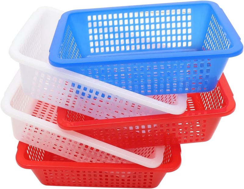 Pretyzoom 5 Pcs Thickened Plastic Drain Basket Set, Lightweight Washing Baskets For Fruit And Vegetables With Storage Containers For Kitchen Organization Assorted Colors - Image 1