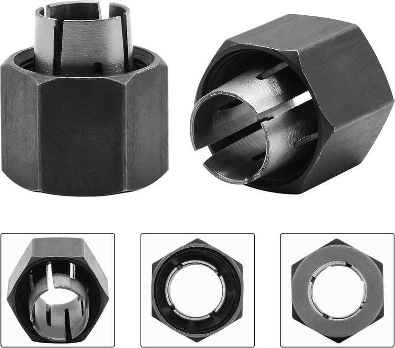 Thaekuns 2 piece Router Collet Kit 1/4" and 1/2" fits for Dewalt 326286-04, 326286-03, Bosch 2610906283, 2610906284, Hitachi 323-293, 323-421,Big Horn 19691,19693&RC025DW,RC050DW - Image 4