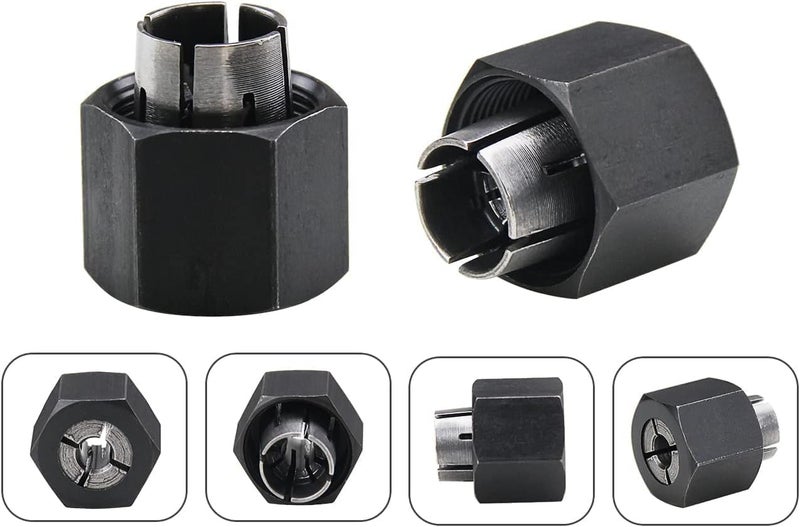 Thaekuns 2 piece Router Collet Kit 1/4" and 1/2" fits for Dewalt 326286-04, 326286-03, Bosch 2610906283, 2610906284, Hitachi 323-293, 323-421,Big Horn 19691,19693&RC025DW,RC050DW - Image 5