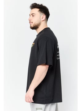 Reebok Men Sportswear Fit Brand Logo Short Sleeves Outdoor T-Shirt, Black  - Image 4